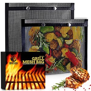 BBQ Mesh Grill Bags For Charcoal, Gas, Electric Grills and Smokers