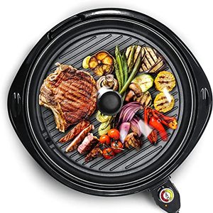 Smokeless Indoor Electric BBQ Grill With Glass Lid