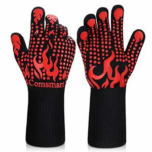 Comsmart BBQ Gloves, Non-Slip Oven Gloves Long Kitchen Gloves For Barbecue
